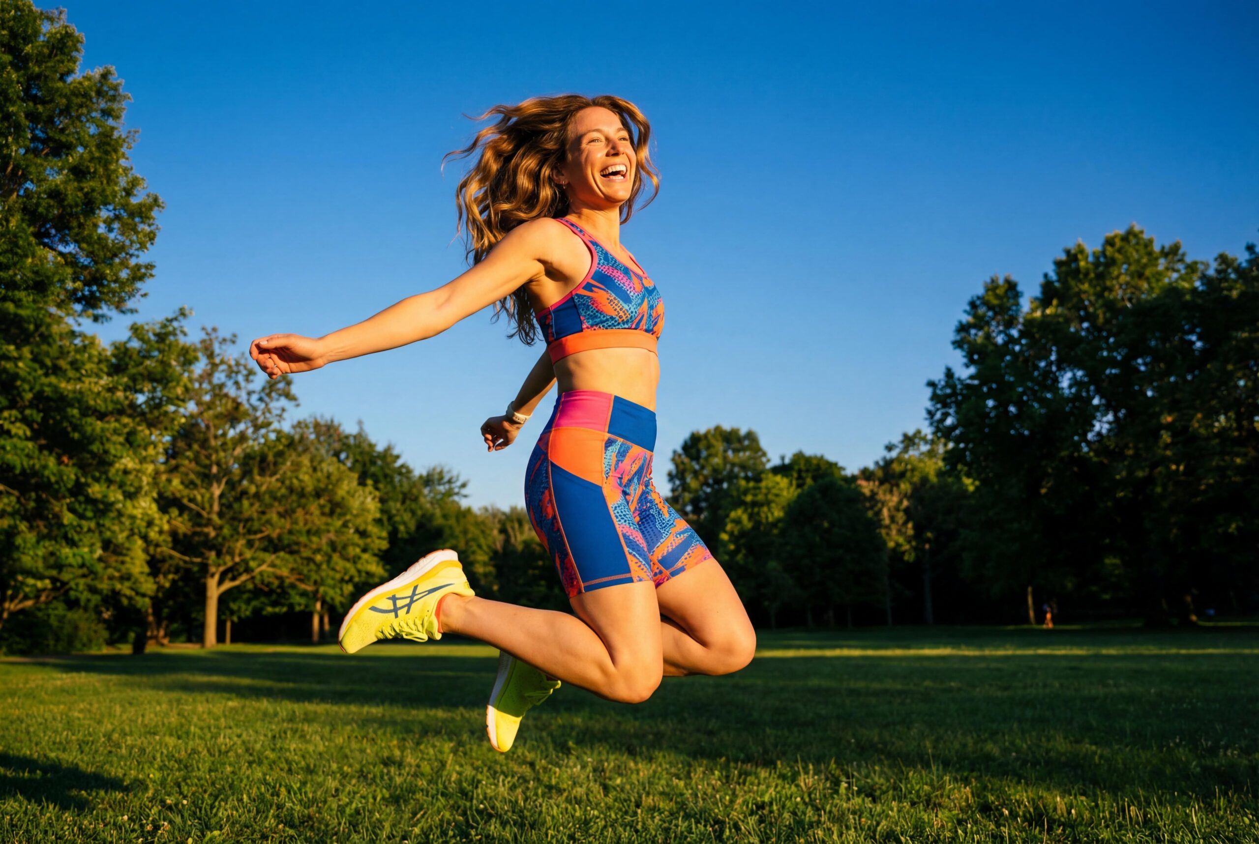 Mulher feliz e magra