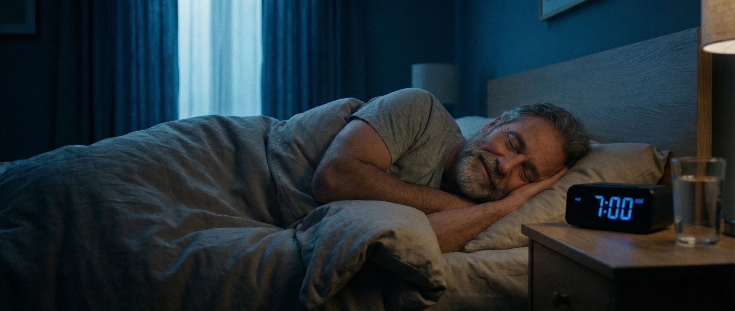 Homem dormindo tranquilamente